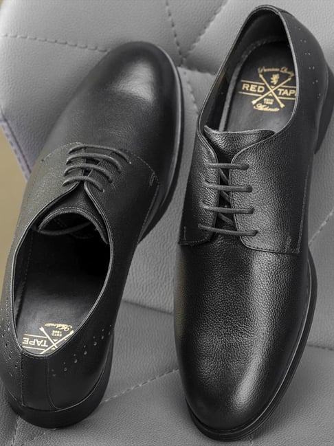 Red Tape Men's Modern Classics Black Derby Shoes