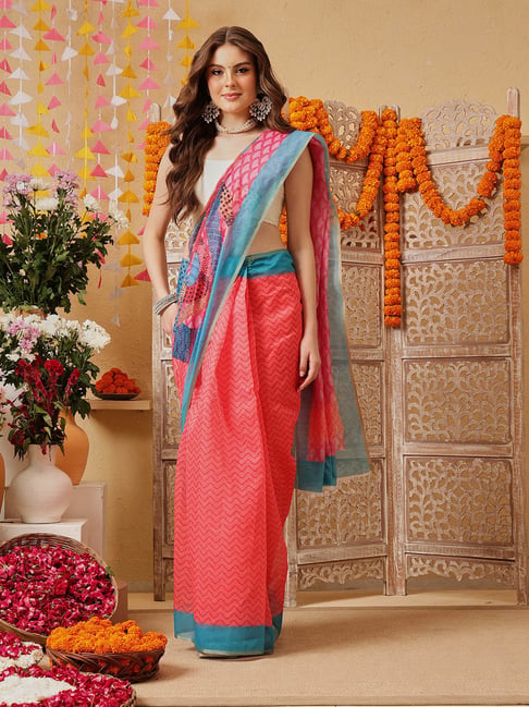 Silk Land Chanderi Cotton Digital Printed Pocket Saree-picture-35