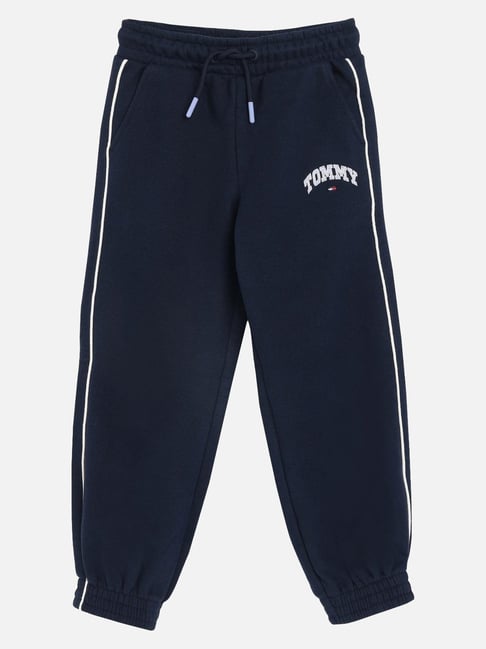 Tommy Hilfiger Navy Cotton Relaxed Fit Logo Printed Joggers-picture-40