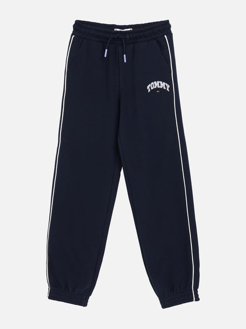 Tommy Hilfiger Navy Cotton Relaxed Fit Logo Printed Joggers-picture-42