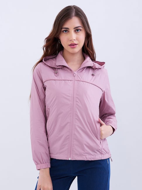 Spykar Pink Clay Nylon Regular Fit Solid Jacket