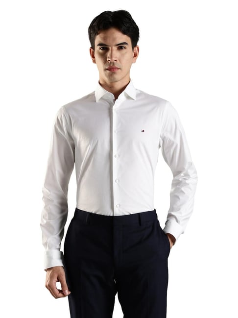 Tommy Hilfiger White Cotton Slim Fit Shirt-picture-27