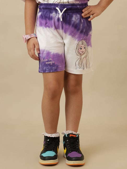 Kidsville Girls Multi Frozen Printed Regular Fit Shorts-image-7