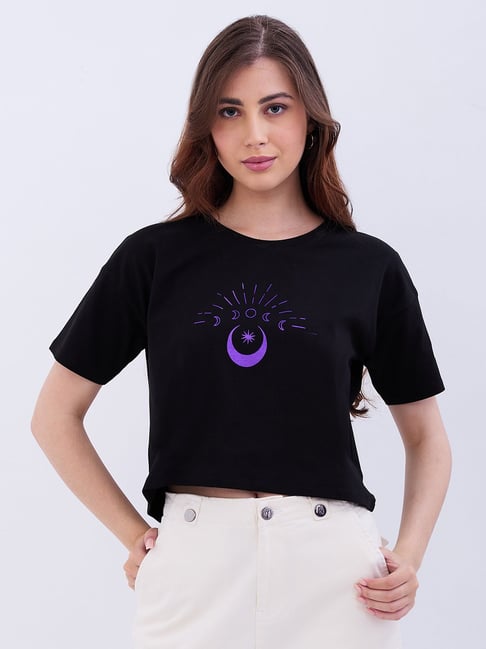 Spykar Black Relaxed Fit Top