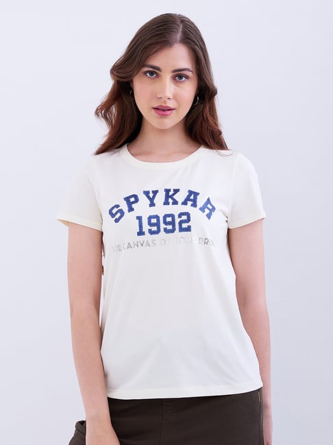 Spykar Off White Regular Fit Top-picture-22