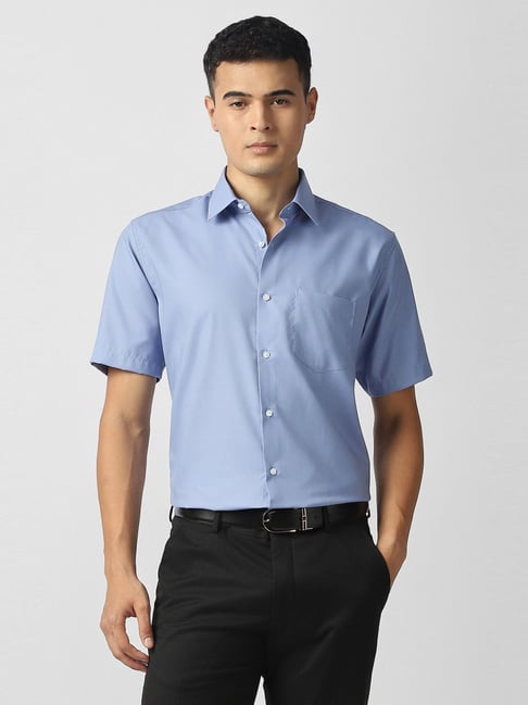 Van Heusen Blue Cotton Regular Fit Shirt-picture-43