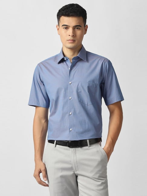 Van Heusen Blue Cotton Regular Fit Shirt-picture-44