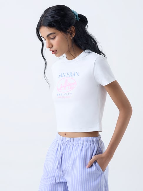 Superstar by Westside White Cityscape-Inspired Cotton-Blend T-Shirt-picture-22