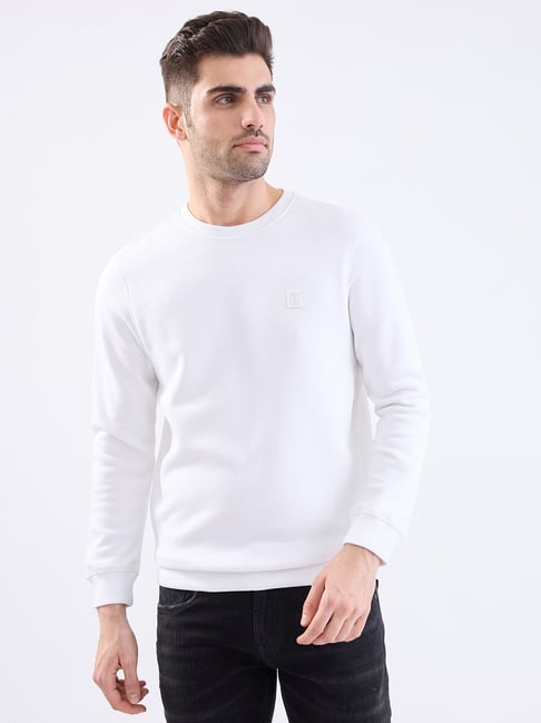 Spykar White Cotton Poly Regular Fit Sweatshirt-picture-27