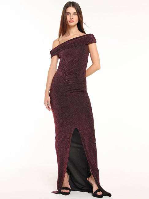 Cover Story Brown Polyester Slim Fit Solid Dress-picture-20