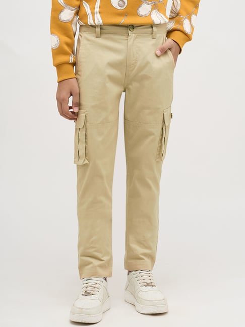 Jack & Jones Junior Boys Major Brown Cotton Cargo Pants-picture-22