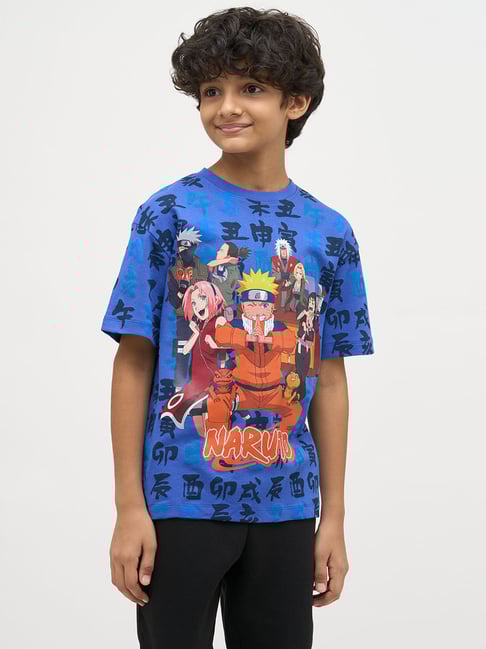 Jack & Jones Junior Boys Dazzling Blue Cotton Printed T-Shirt-picture-16