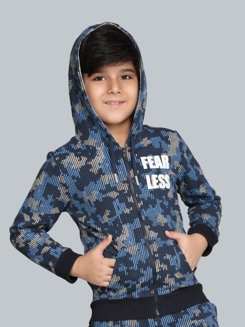 Plum Tree Boys Navy Blue Cotton Printed Sweatshirt