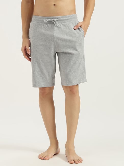 United Colors of Benetton Grey Cotton Regular Fit Shorts