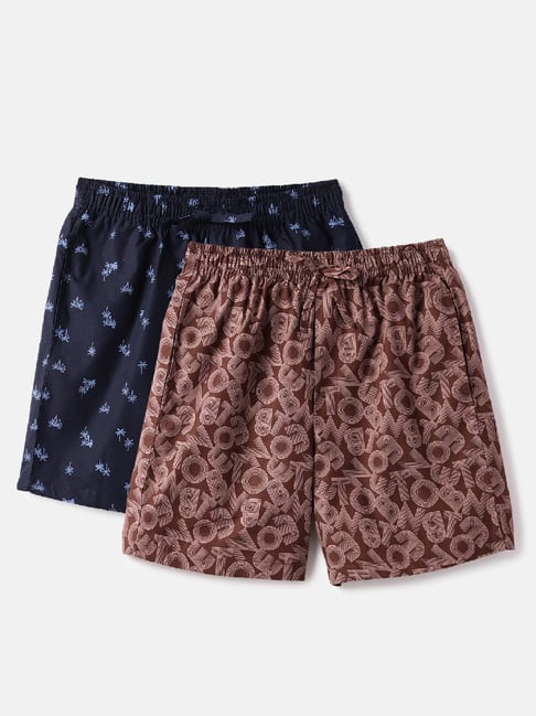 United Colors of Benetton Multicoloured Cotton Regular Fit Printed Boxers - Pack of 2