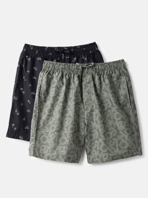 United Colors of Benetton Multicoloured Cotton Regular Fit Printed Boxers - Pack of 2