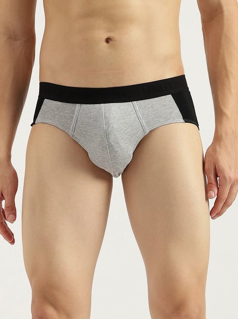United Colors of Benetton Grey Regular Fit Colour Block Briefs-picture-38