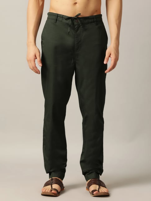 JadeBlue Olive Twill Regular Fit Solid Track Pant-picture-31