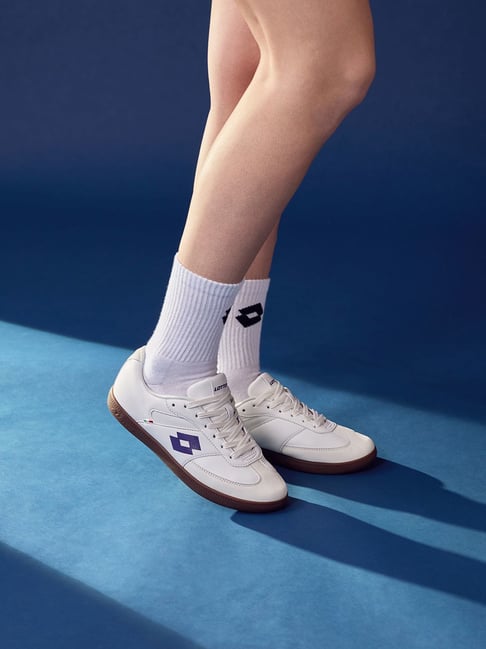 Lotto Women's Mavin Court White & Purple Sneaker