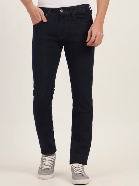 Greenfibre Navy Cotton Slim Fit Jeans-picture-43