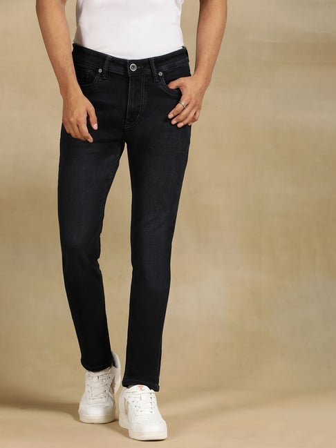 JadeBlue Black Cotton Slim Fit Solid Jeans-picture-22