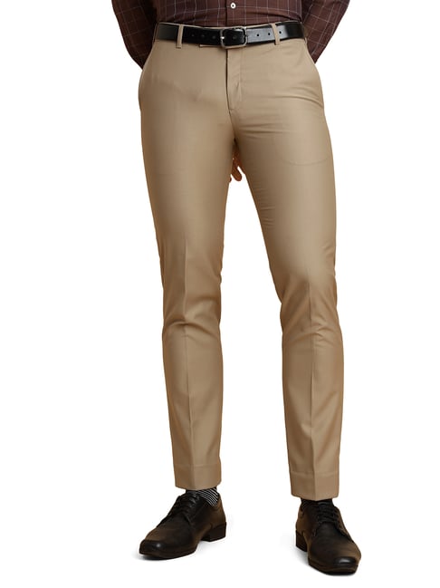 Metal Beige Rayon Slim Fit Trousers-picture-28
