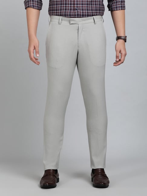JadeBlue Off White Slim Fit Trousers-picture-16
