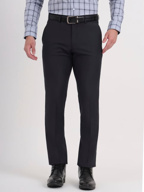 Metal Black Viscose Slim Fit Trousers-picture-27