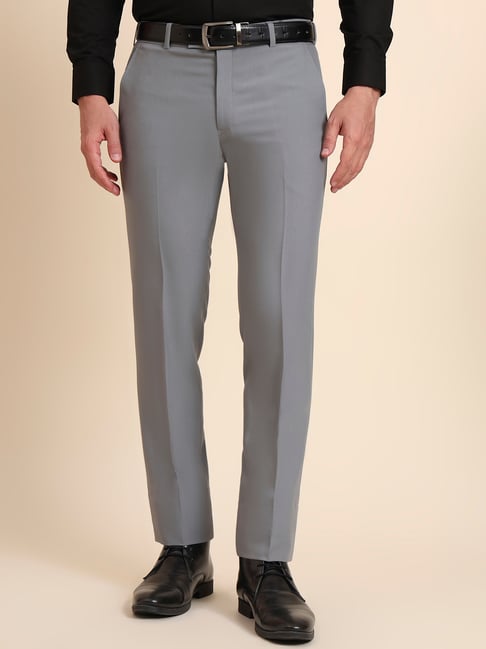 Metal Slate Grey Slim Fit Trousers-picture-20