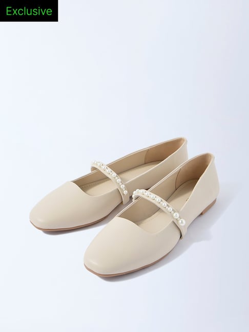 LUNA BLU by Westside Ivory Pearlescent Mary Jane Shoes - Exclusive-picture-31