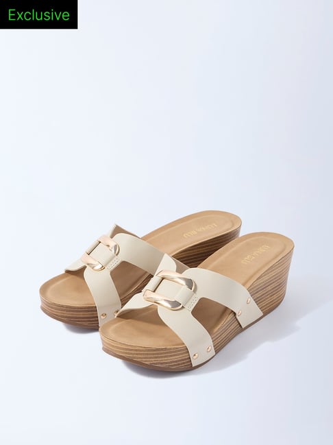 LUNA BLU by Westside Ivory Wedge-Heel Sandals - Exclusive-picture-35