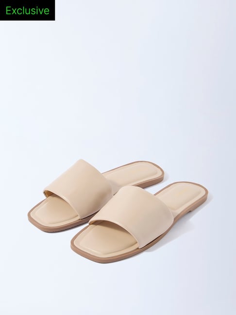 LUNA BLU by Westside Beige Puffed Slides - Exclusive-image-11