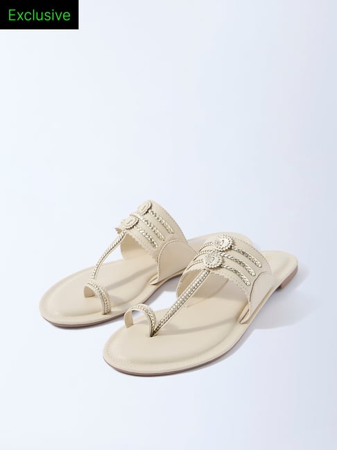 LUNA BLU by Westside Ivory Kolhapuri Sandals - Exclusive-picture-28