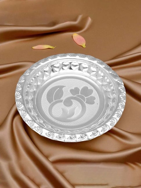 Sri Jagdamba Pearls 800 Silver Crafted Floral Design Thali-picture-22