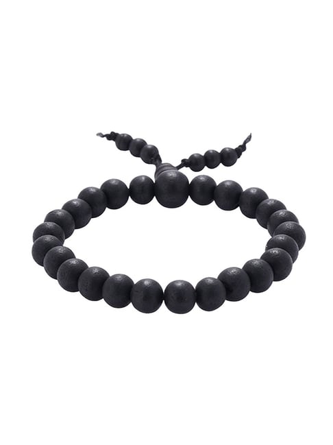 Saraf RS Jewellery Statement Karungali Mala Ebony Wood Beads Bracelet