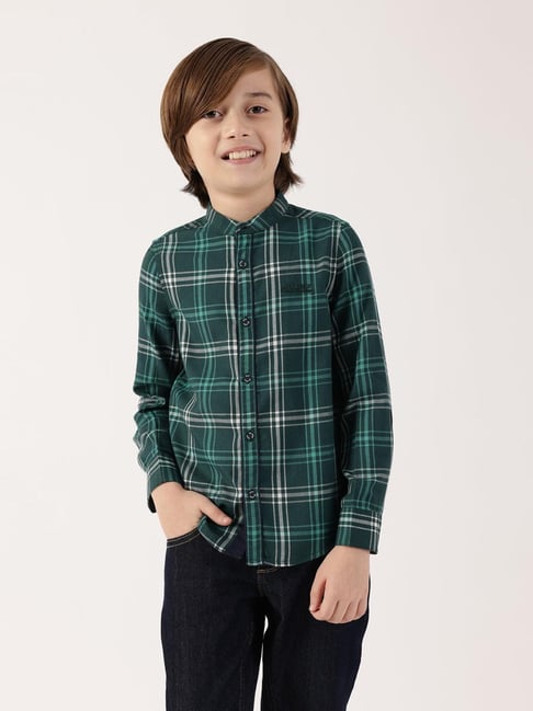 One Friday Kids Green Checked Shirt-picture-41