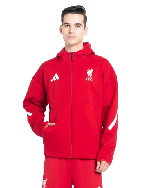 Adidas Red Regular Fit Sports Hoodie