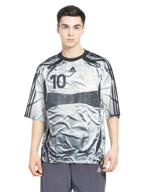 Adidas Originals White Loose Fit Printed Sports T-Shirt-image-36