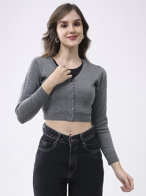 Monte Carlo Grey Solid Cardigan-picture-39