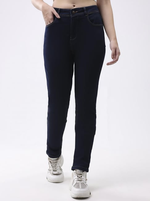 Monte Carlo Navy Blue Solid Jeans