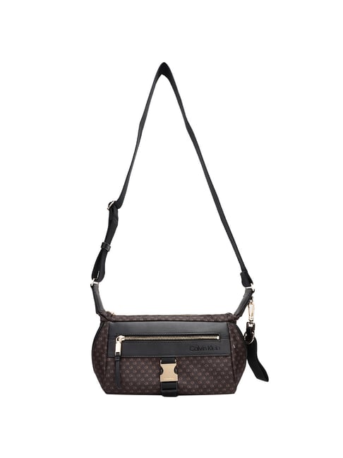 CALVIN KLEIN Brown Logo Cross Body Bag
