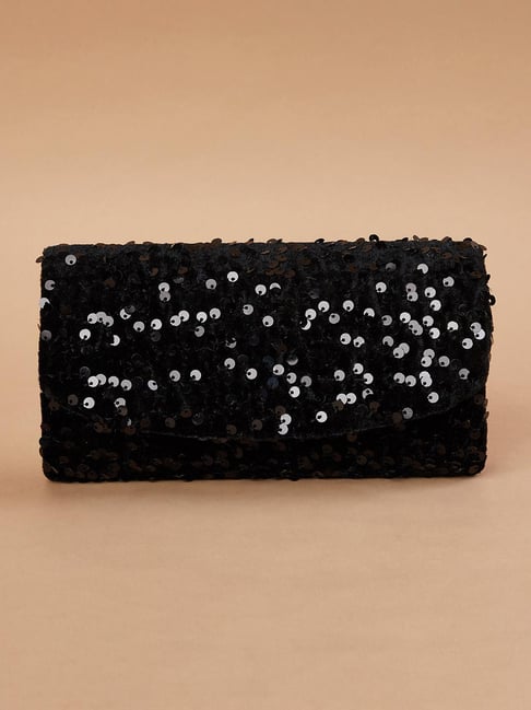 Code by Lifestyle Embellished Black Clutch