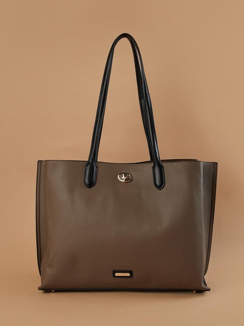 Code by Lifestyle Logo Taupe Shoulder Handbag-picture-23