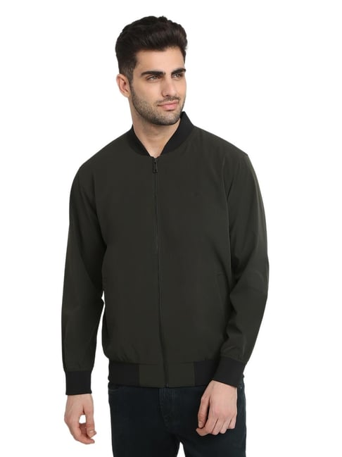 ColorPlus Dark Green Nylon Blend Regular Fit Long Sleeves Jacket-picture-13