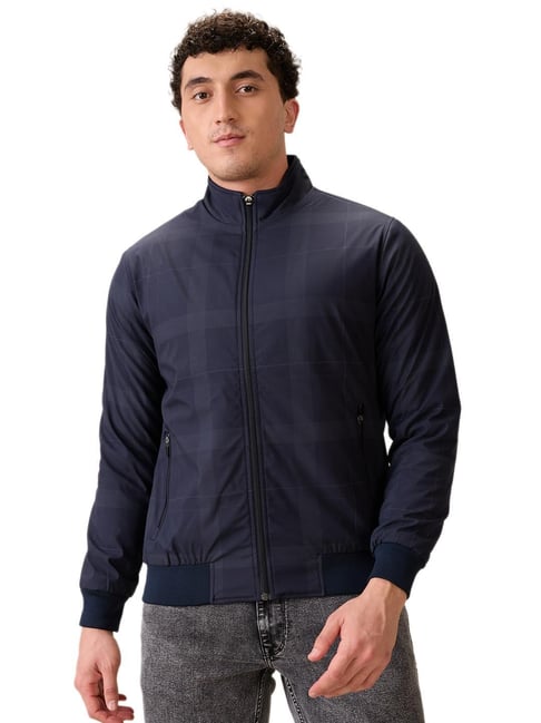 Parx Dark Blue Polyester Regular Fit Long Sleeves Jacket-picture-35