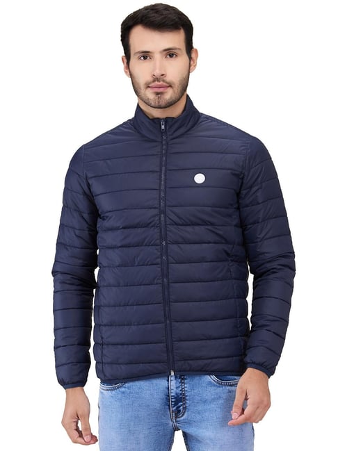 Parx Dark Blue Polyester Regular Fit Long Sleeves Jacket-picture-41