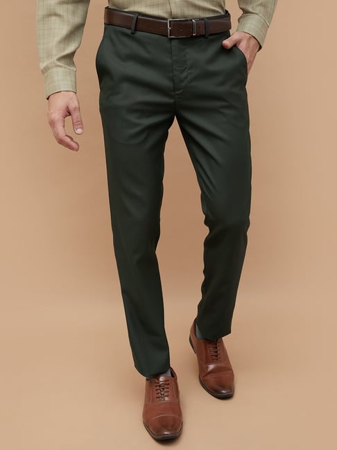 Code By Lifestyle Olive Slim Fit Trousers