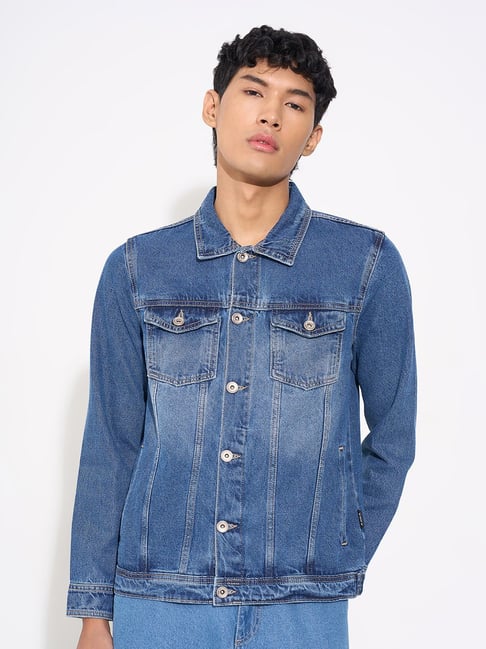 Sf Jeans By Pantaloons Blue Regular Fit Denim Jacket-image-37