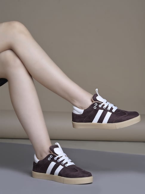 Shoetopia Women's Brown Casual Sneakers