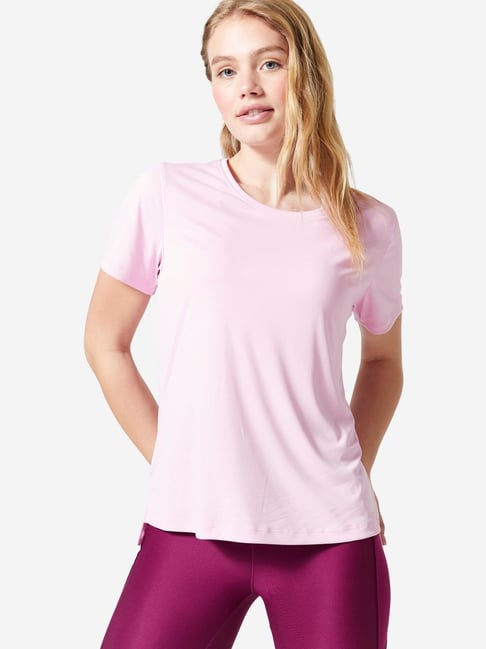 Domyos By Decathlon Pink Regular Fit Sports T-Shirt